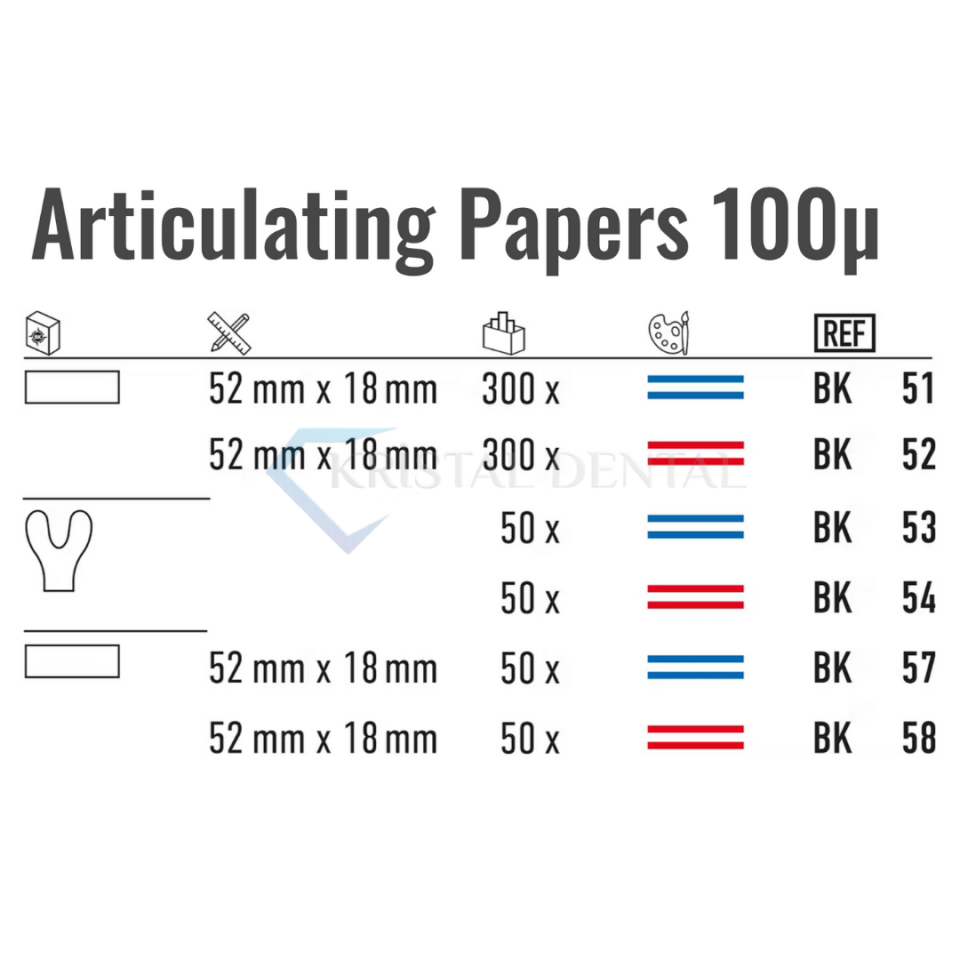 Bausch 100 Mikron Artikülasyon Kağıdı Refill (Kırmızı-Düz Form)