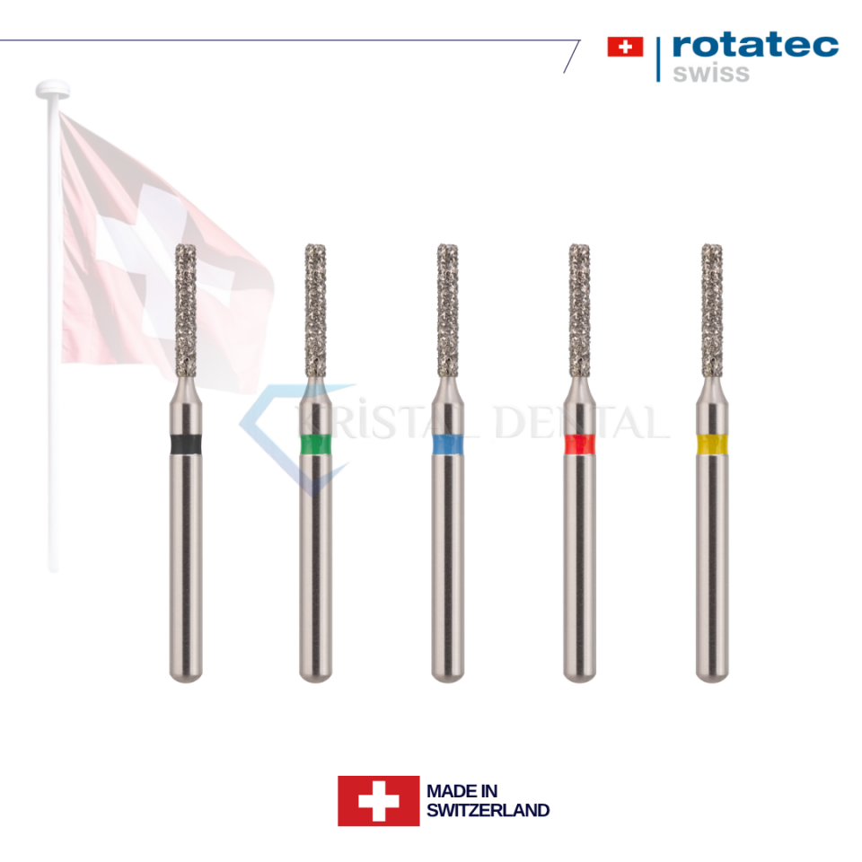 Rotatec Swiss Elmas Frez Düz Uçlu Silindir - 110/836