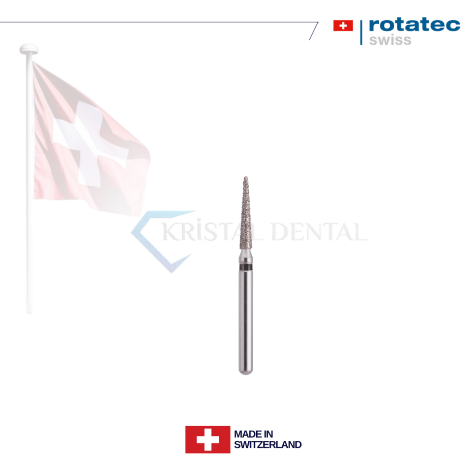 Rotatec Swiss Elmas Frez Sivri Konik - 165/858