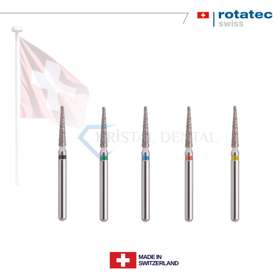 Rotatec Swiss Elmas Frez Sivri Konik - 165L/858L