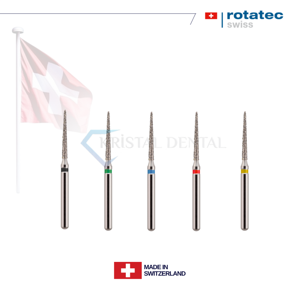 Rotatec Swiss Elmas Frez Sivri Konik - 166/859