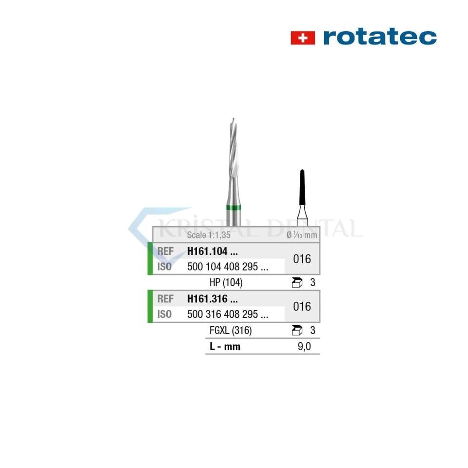 Rotatec Swiss Tungsten Karbit Lindeman Cerrahi Frez
