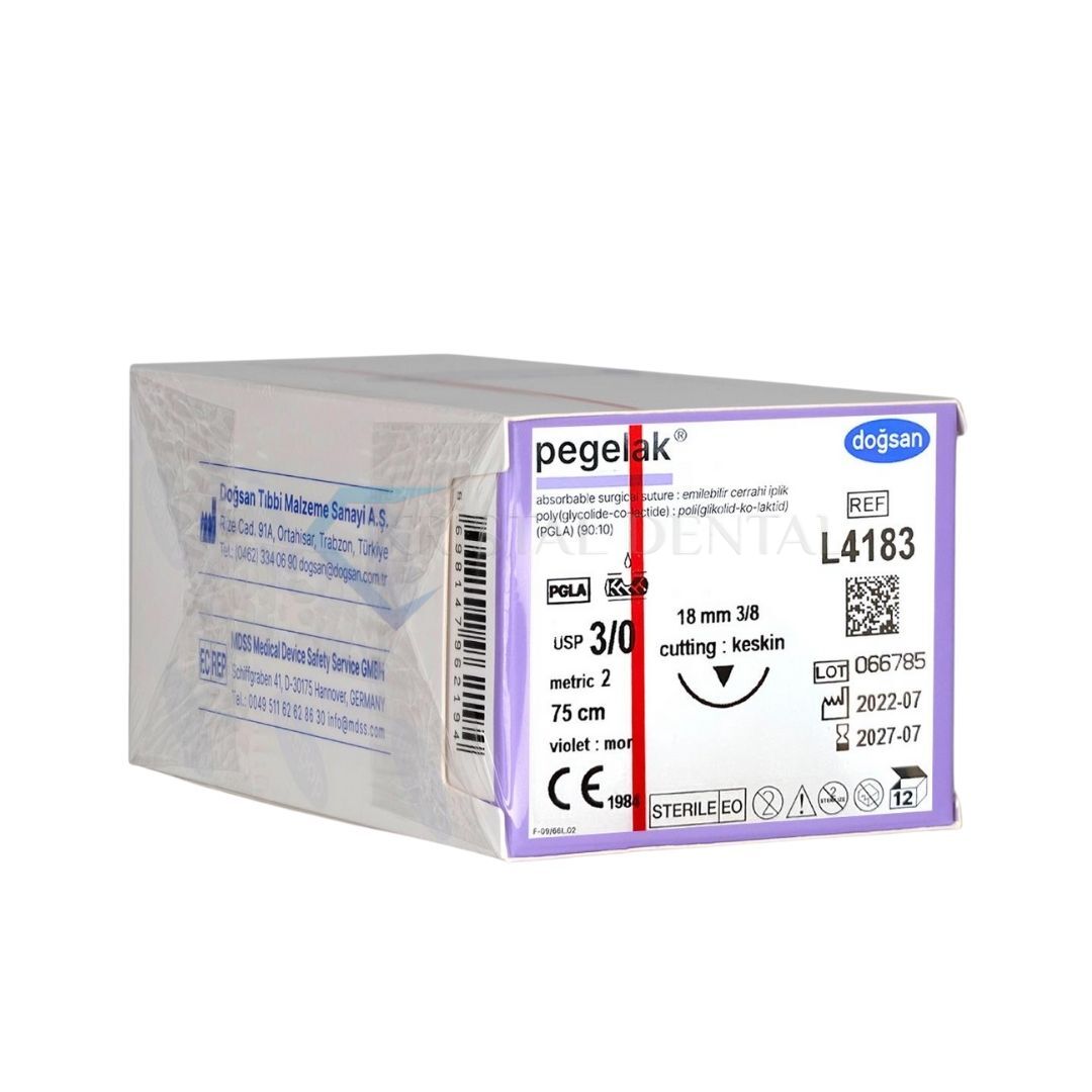 Doğsan Pegalak Emilebilir Sütur 3/0 18mm 3/8 Aşağı Keskin 75 cm