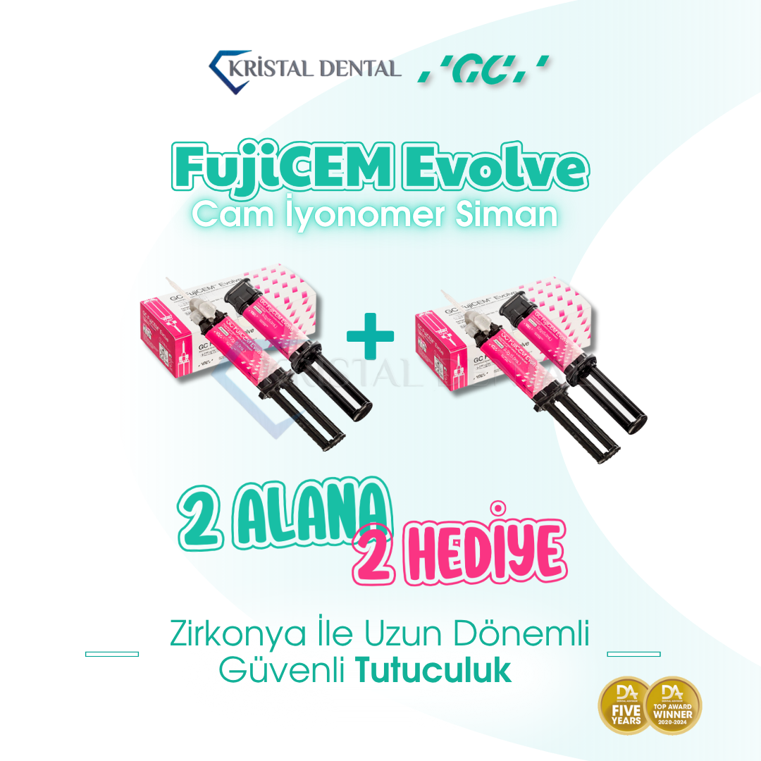 GC Fujicem Evolve  2 Adet x 9,2 gr - Rezin Modifiye Cam İyonomer Siman