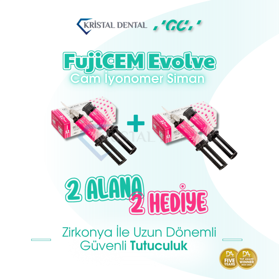 GC Fujicem Evolve  2 Adet x 9,2 gr - Rezin Modifiye Cam İyonomer Siman