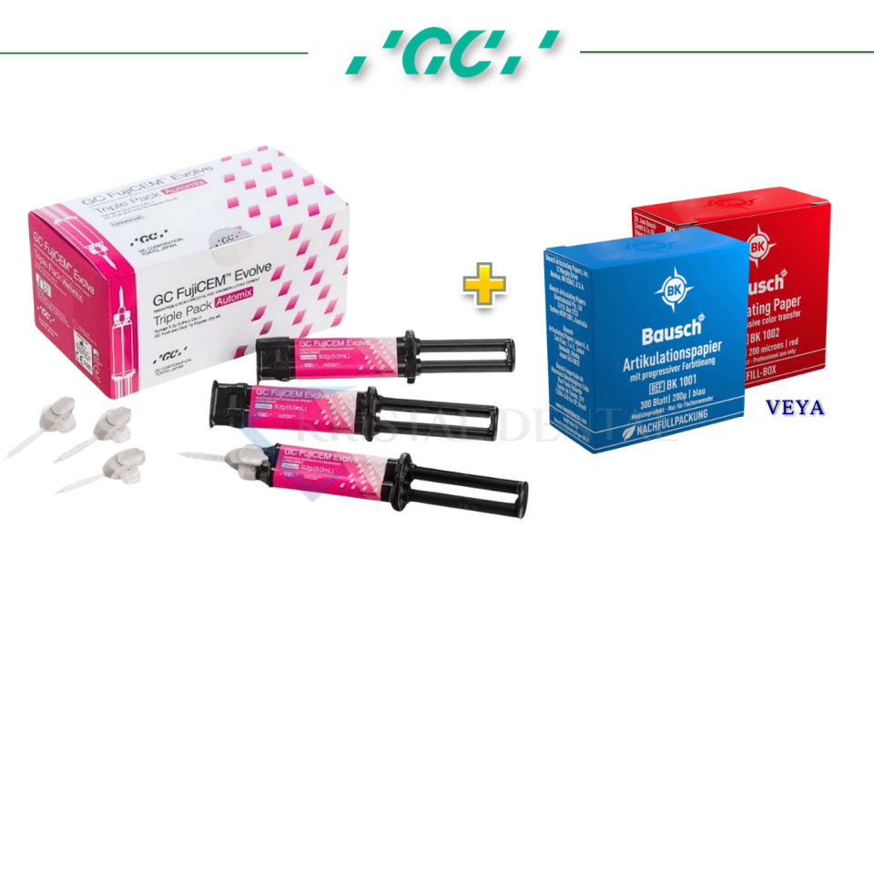 GC Fujicem Evolve Triple Pack Automix 3 x 9,2 gr - Rezin Modifiye Cam İyonomer Siman