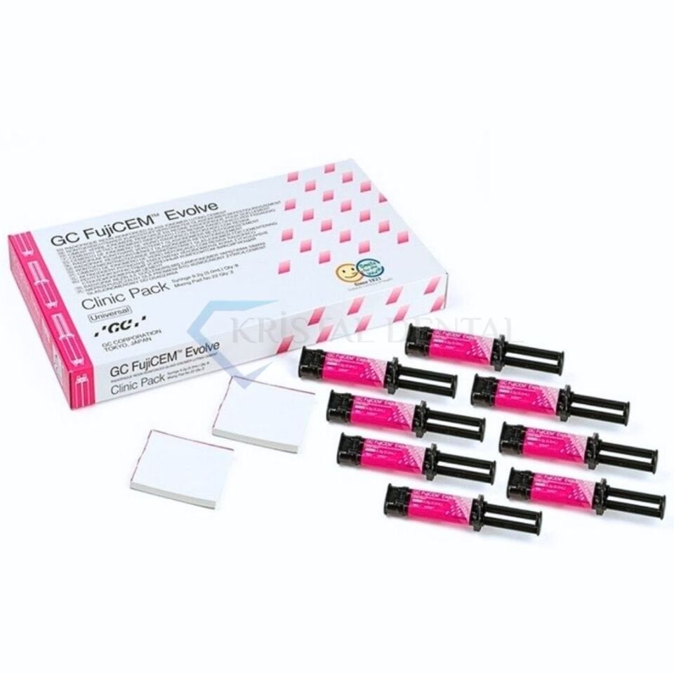 GC Fujicem Evolve Clinic Pack 8 x 9,2 gr - Rezin Modifiye Cam İyonomer Siman