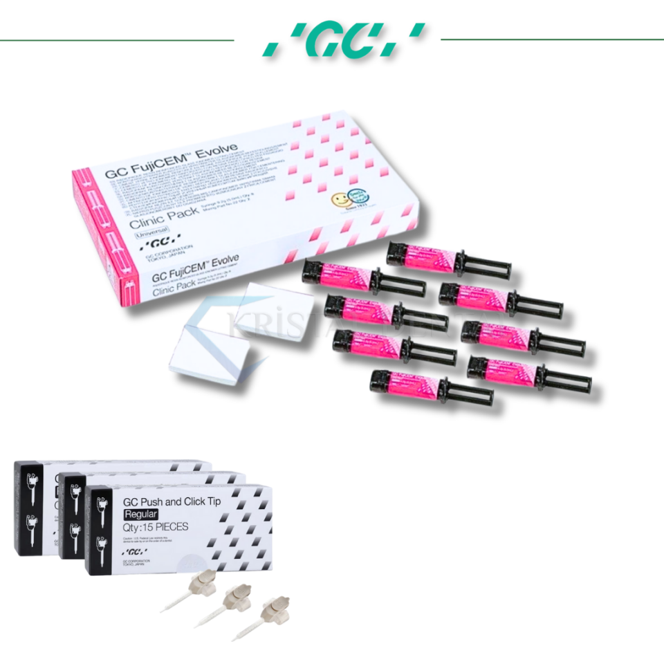 GC Fujicem Evolve Clinic Pack 8 x 9,2 gr - Rezin Modifiye Cam İyonomer Siman