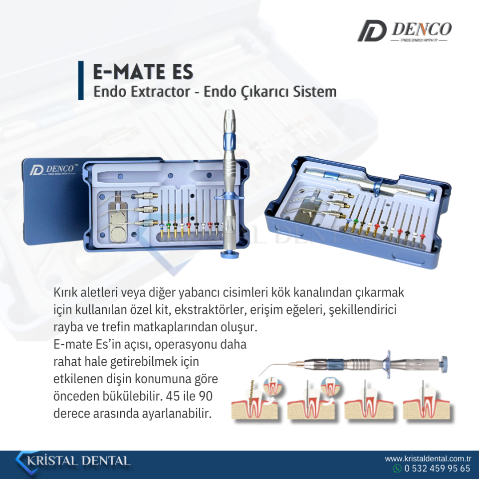 Denco E-Mate Es Endo Extractor / Kırık Eğe Çıkartıcı Sistem