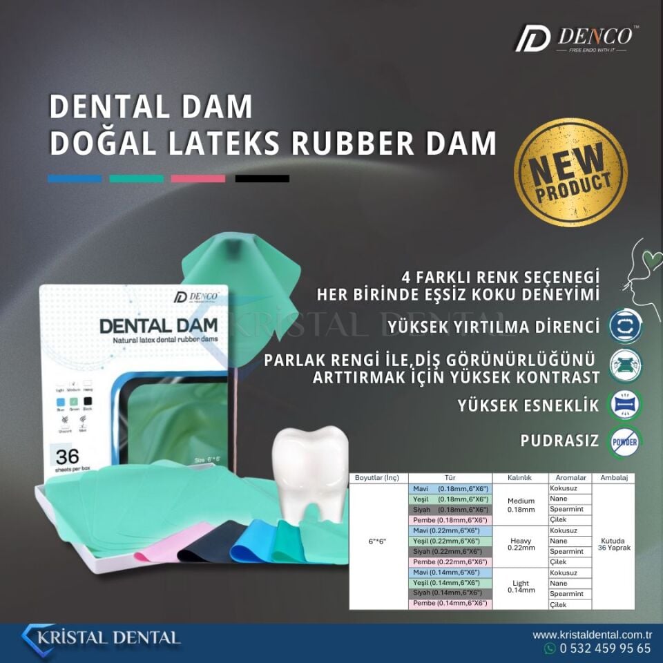 Denco Natural Latex Rubber Dam 6''X6''