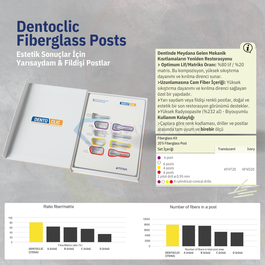İtena Dentoclic Fiberglass Posts Refill 5'li