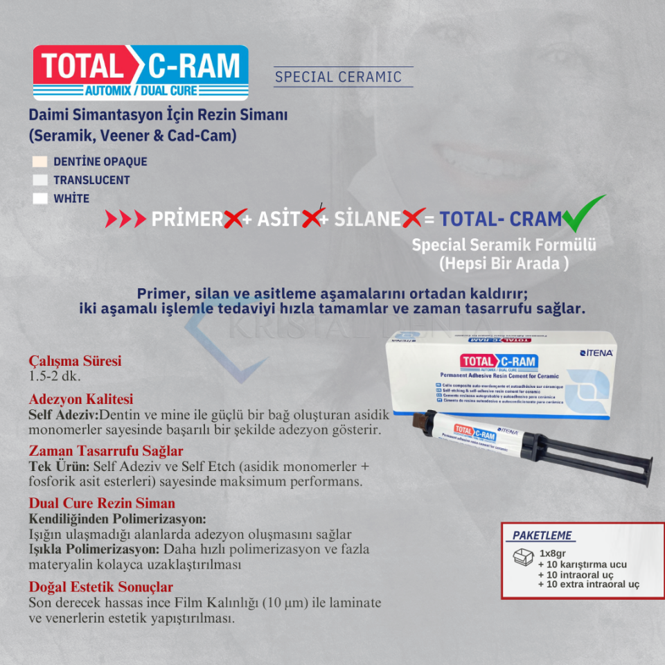 İtena Total C-Ram Dual Cure Rezin Siman (Special Ceramic)