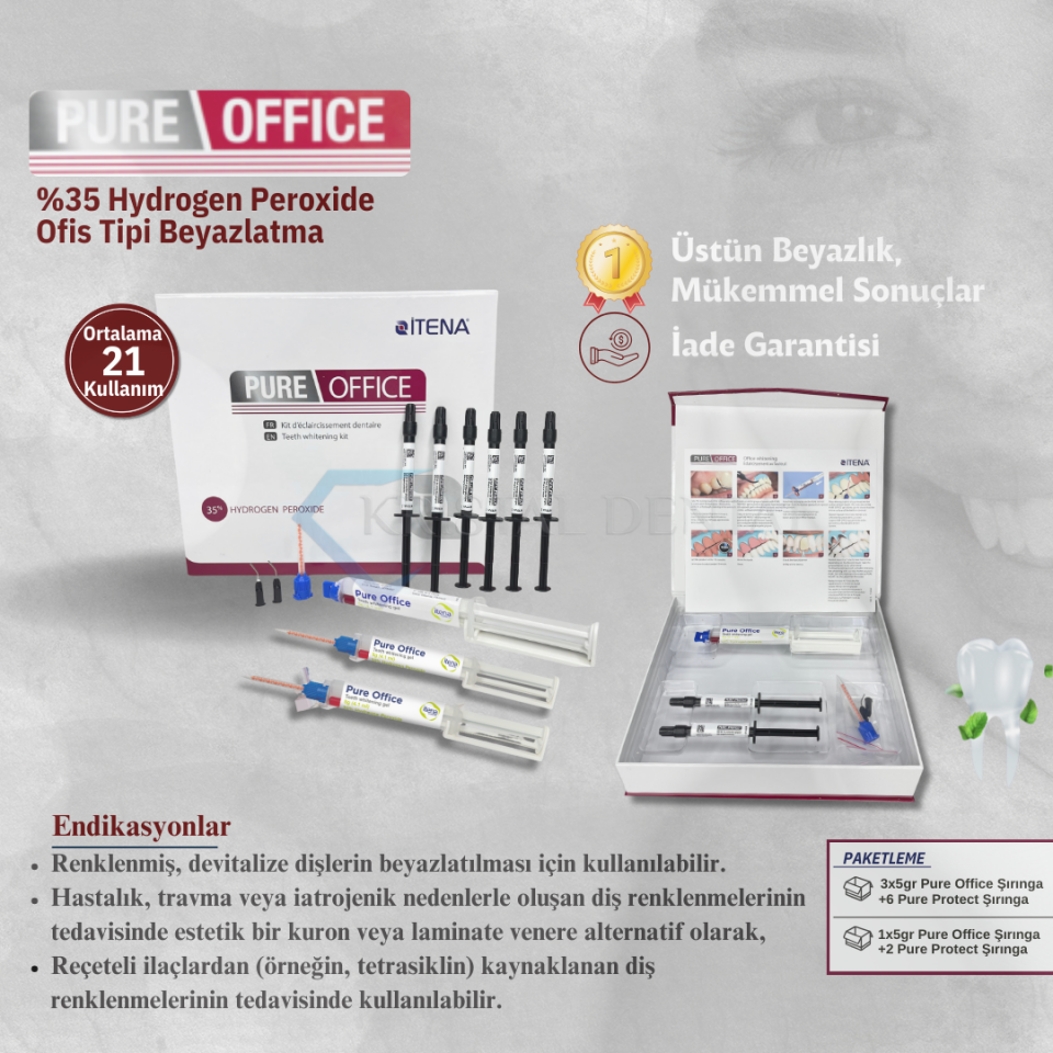 İtena Pure Office Ofis tipi Kök Kanal Başlangıç Beyazlatma Seti