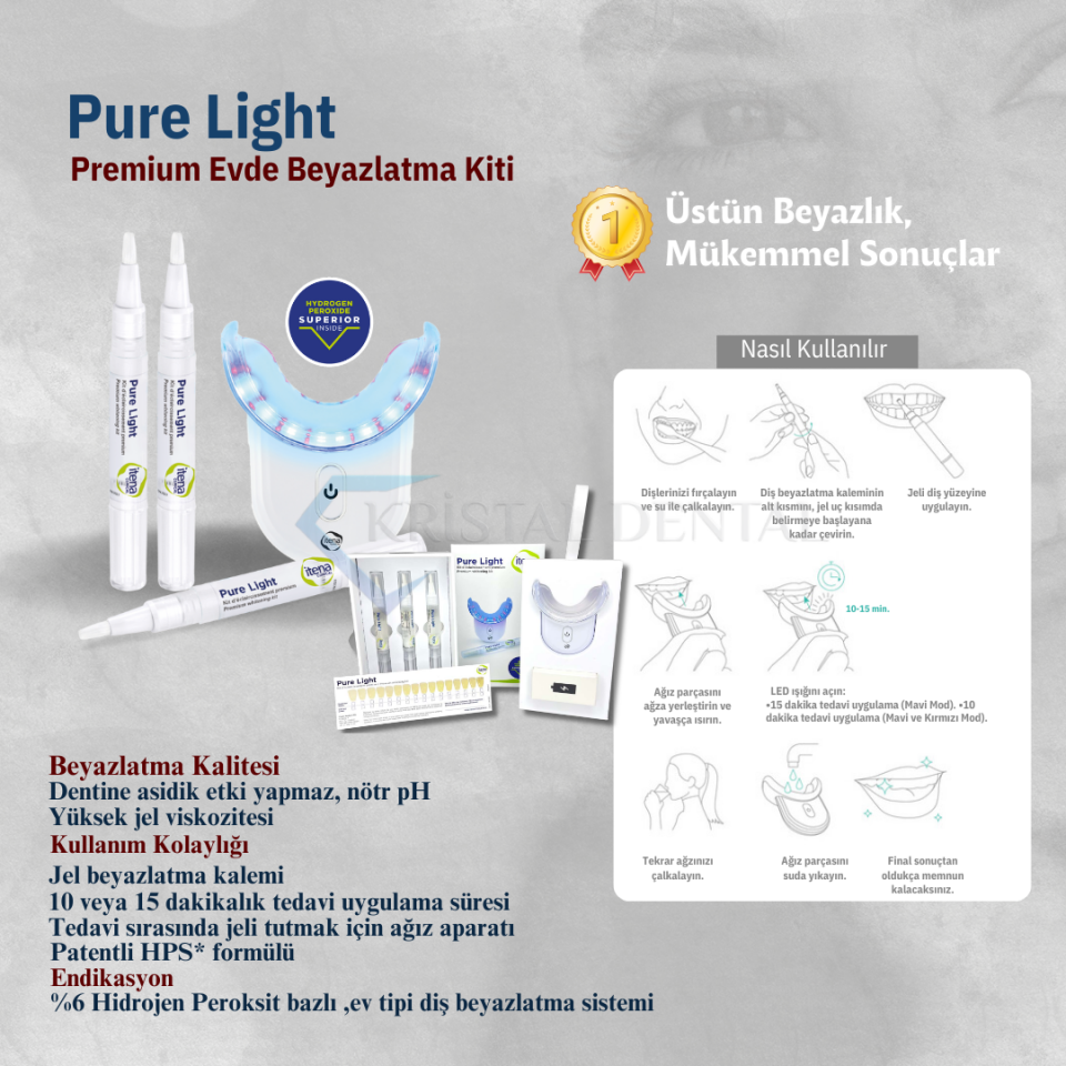 İtena Pure Light Premium Ev Tipi Beyazlatma Seti %6